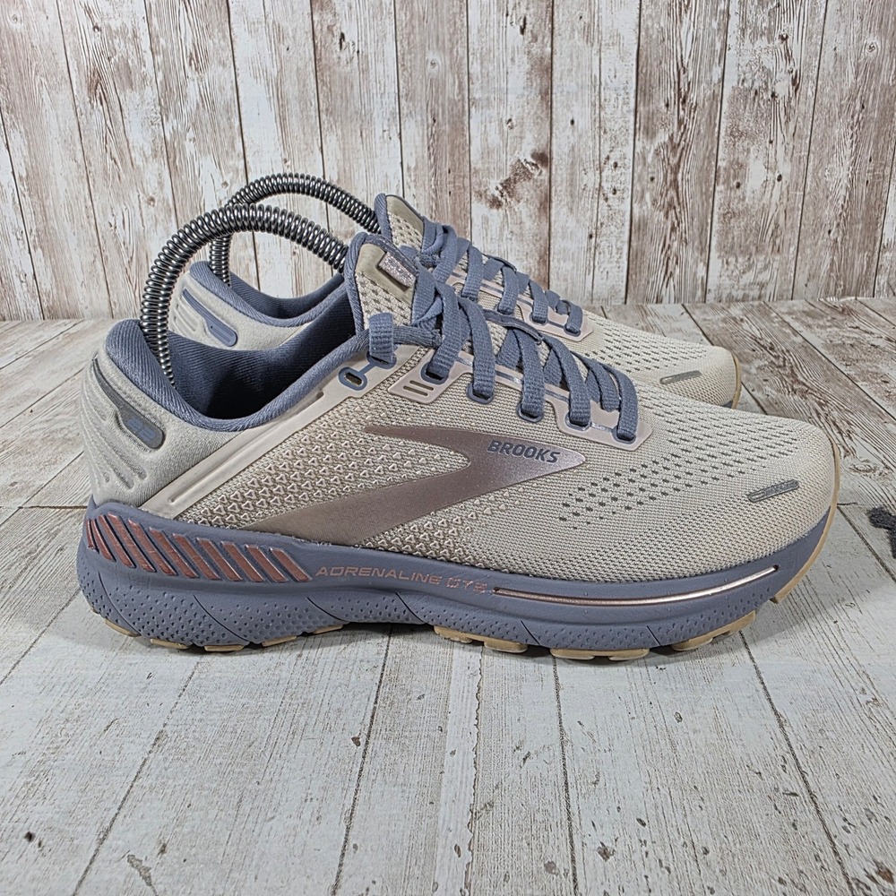 Brooks Adrenaline GTS 22 Womens Running Shoes Oyster Alloy Blue 1203531B599 7